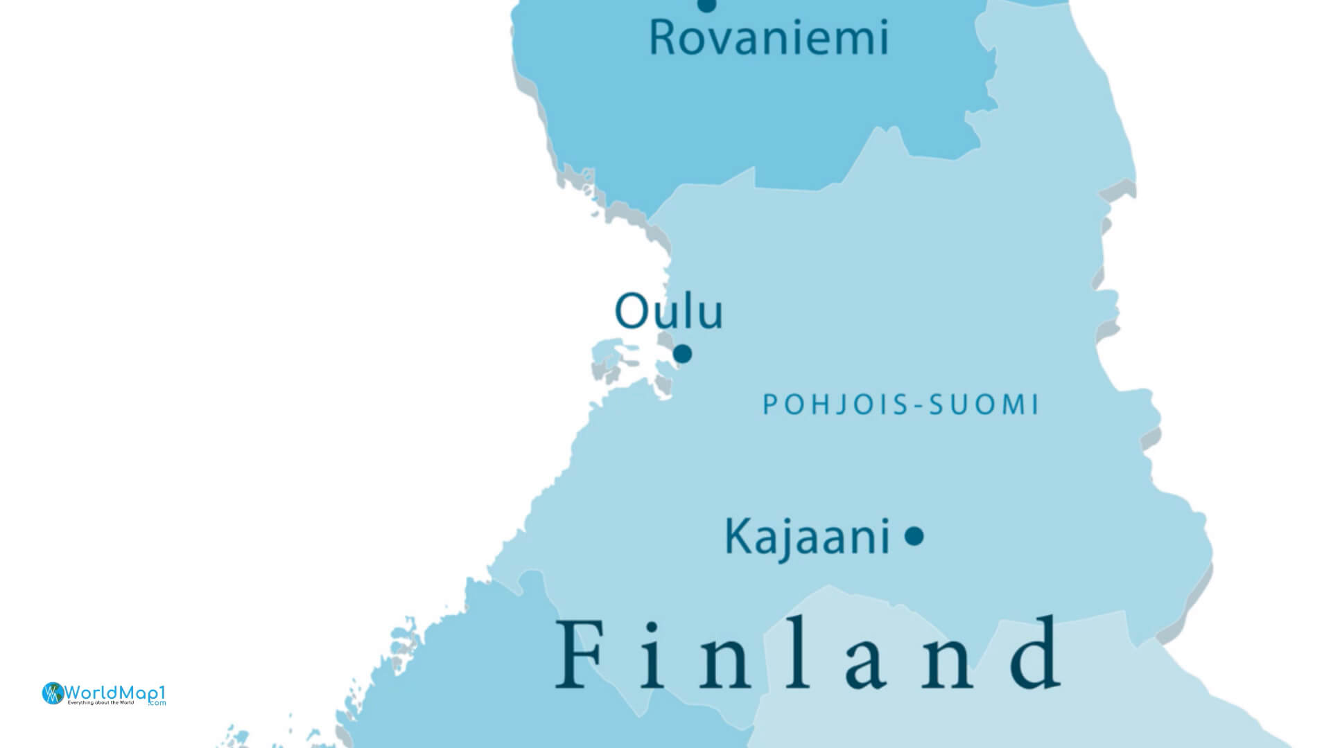 Finnland Städtekarte mit Rovaniemi Oulu und Kajaani